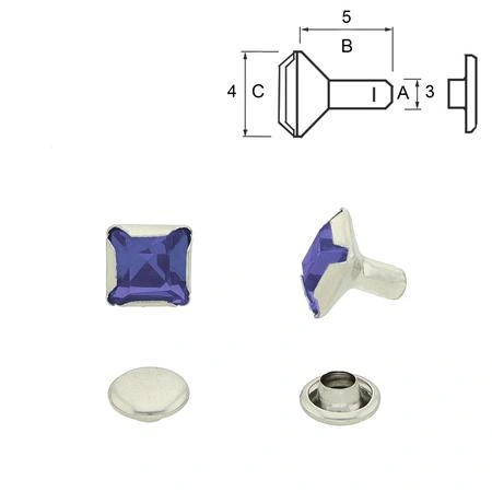 Nit Square Mörk Blå 4x5 mm. 5-pack