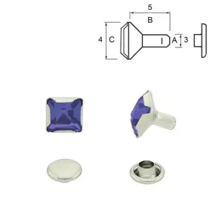 Nit Square Mörk Blå 4x5 mm. 5-pack