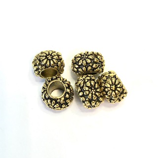Metal bead, 5 pcs Antique Golden