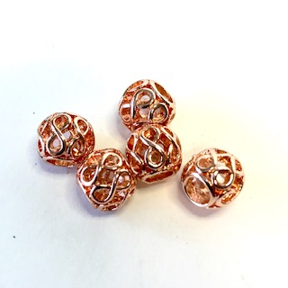 metal Beads 5-pack Rosé Gold.