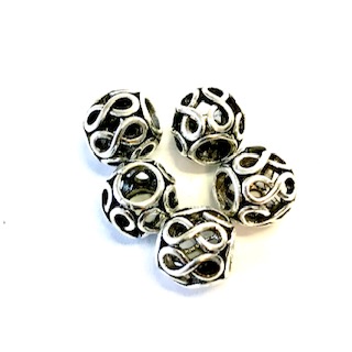 metal Beads 5-pack Antique silver