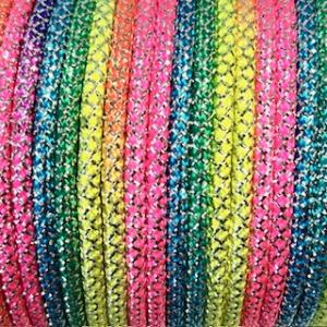 Paracord 550, type lll Rainbow/Silver