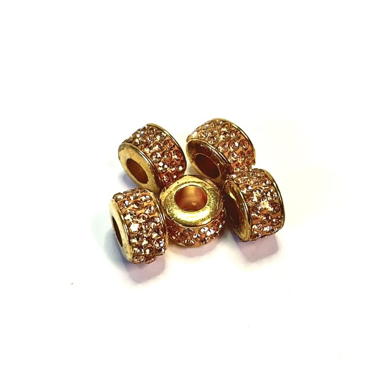 European CCB beads with Rhinestone 5-pack