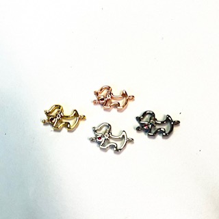 Connector charms Dog  Cubic Zirconia 4 pcs.