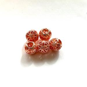 Metal Beads Rosé color. 5-pack.