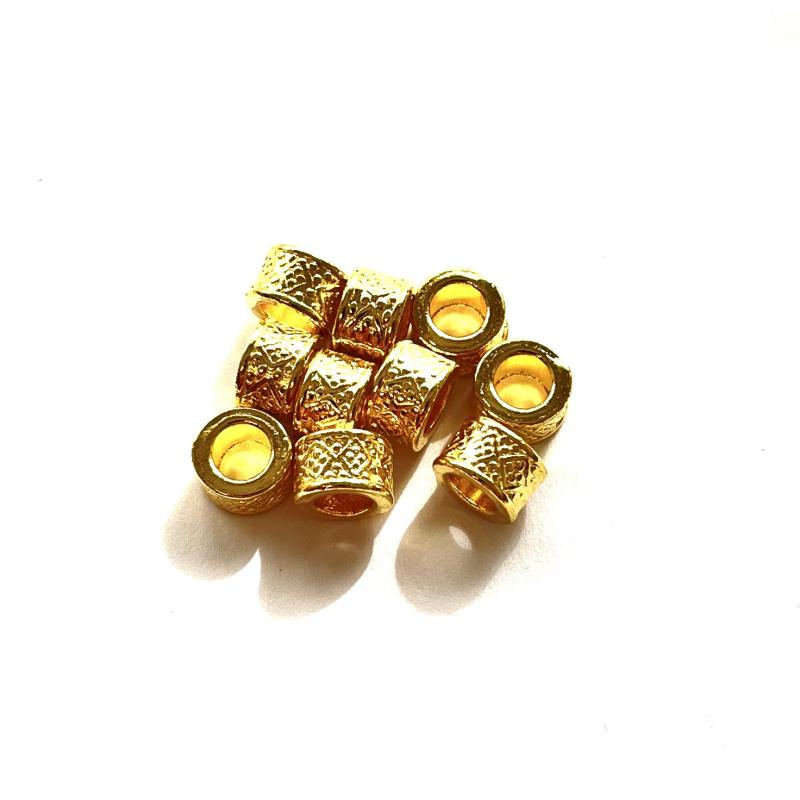 Metal European beads 10-pack Gold.