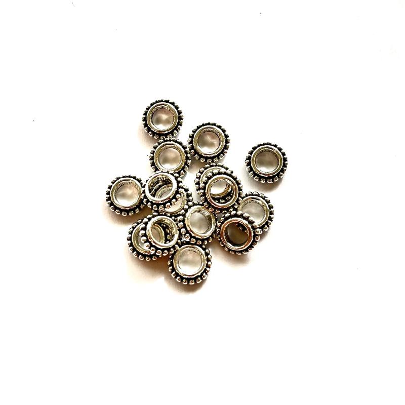 Spacer bead Antique Silver 15-pack