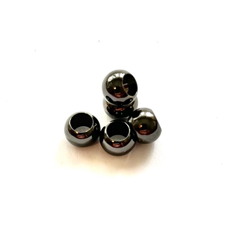 Metal Beads, Long lasting Gun metal , 5 pcs