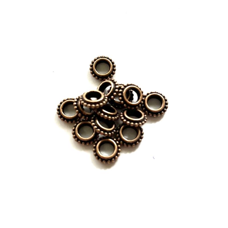 Tibetan style Spacer beads 15-pack Antique copper.