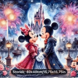 Diamond Painting Mickey & Minnie 40x40 cm.