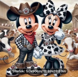 Diamond Painting Musse & Mimmi Cowboy 50x50 cm