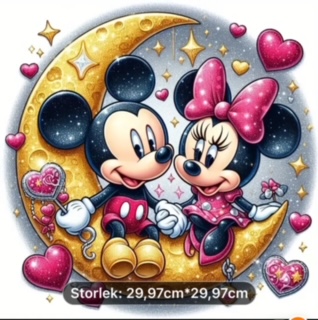 Diamond Painting Mickey & Minnie 30x30 cm.