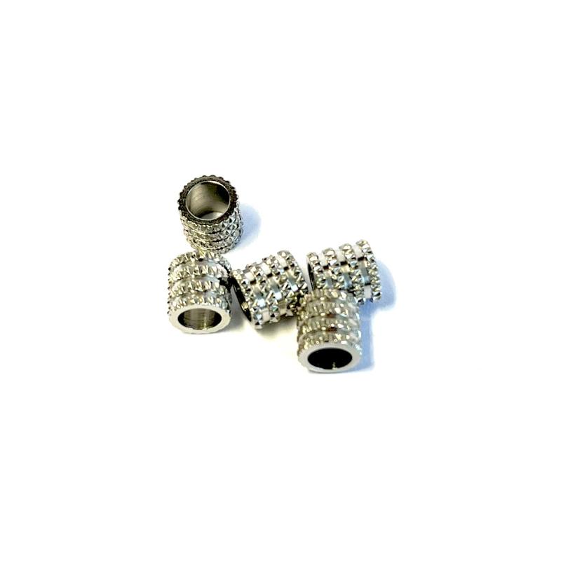 Metal Beads Silver color. 5-pack.