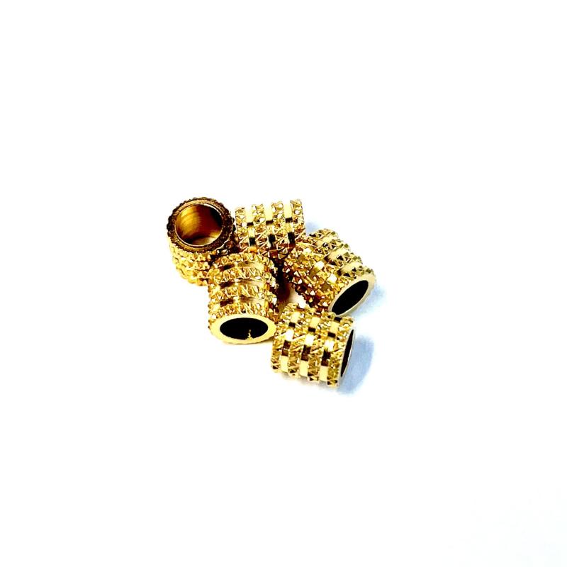 Metal Beads Gold color. 5-pack.