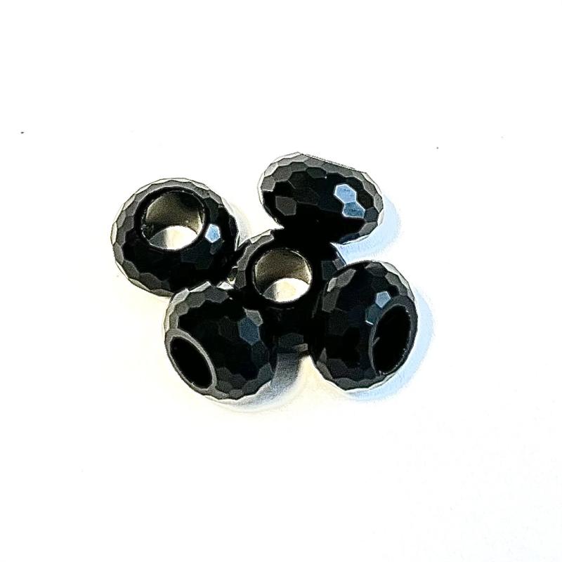 Faceted Synthetic beads, 5 pcs Black