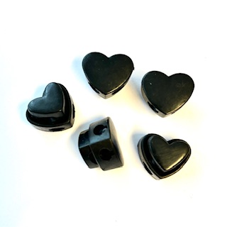 Spring cord lock Heart 2-hole 5 pc.