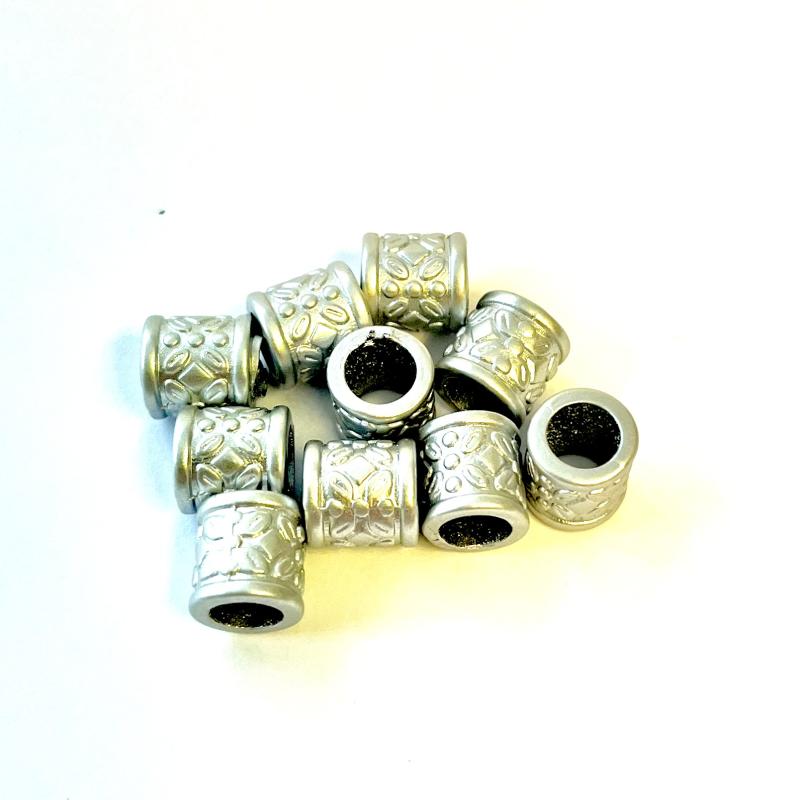 CCB Plastic Beads 10-pack Light Silver.