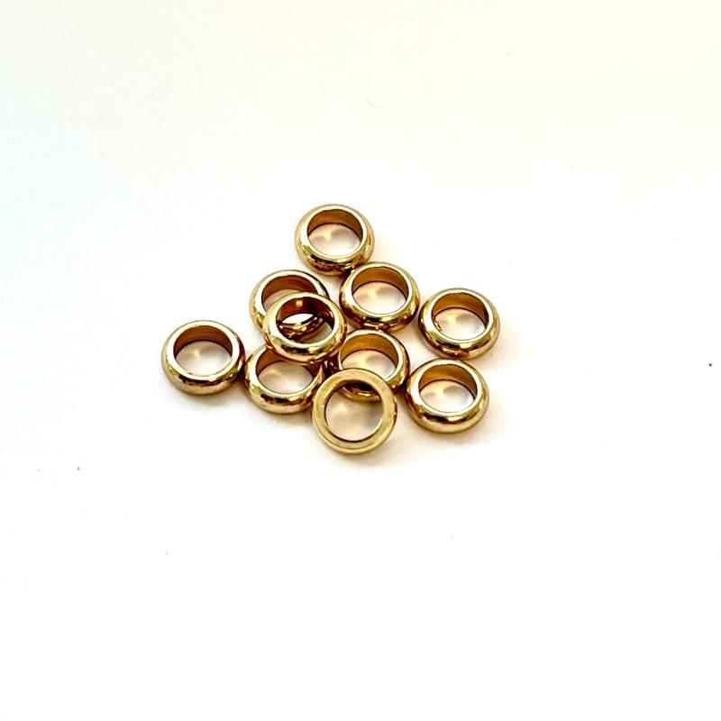 Spacer beads 10-pack 18 k. Gold plated.