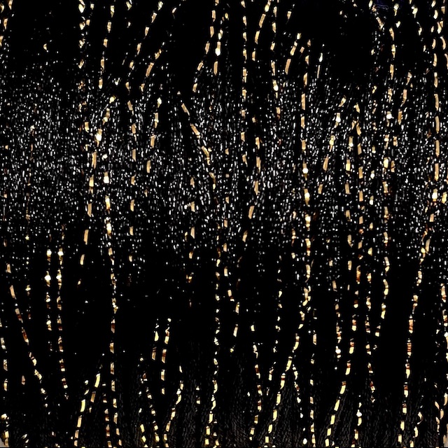 Rattail/Satin cord, approx. 2 mm, with gold thread.