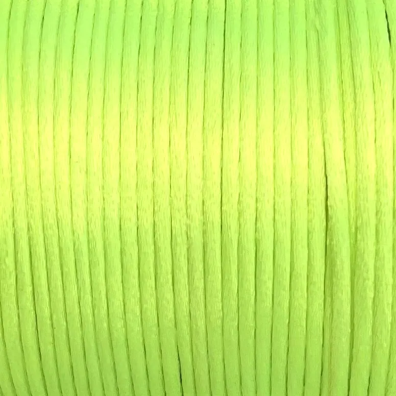 Satin/rattail 2 mm. Neon Green/Yellow.