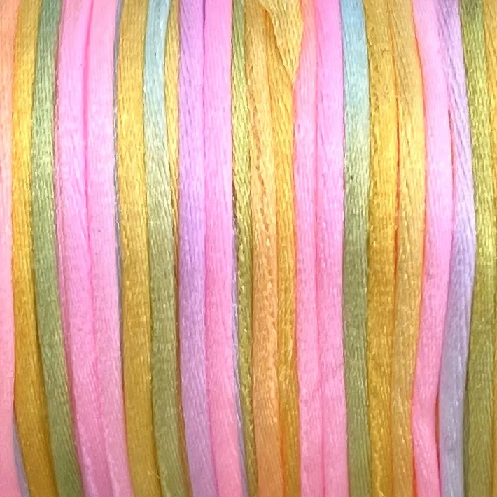 Satintråd/Rattail 2 mm. Rainbow Peach.