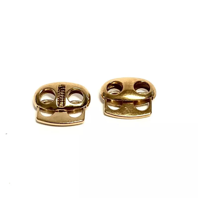 Klämlås 2-hål. 5x14x17 mm. Gold 2-pack.