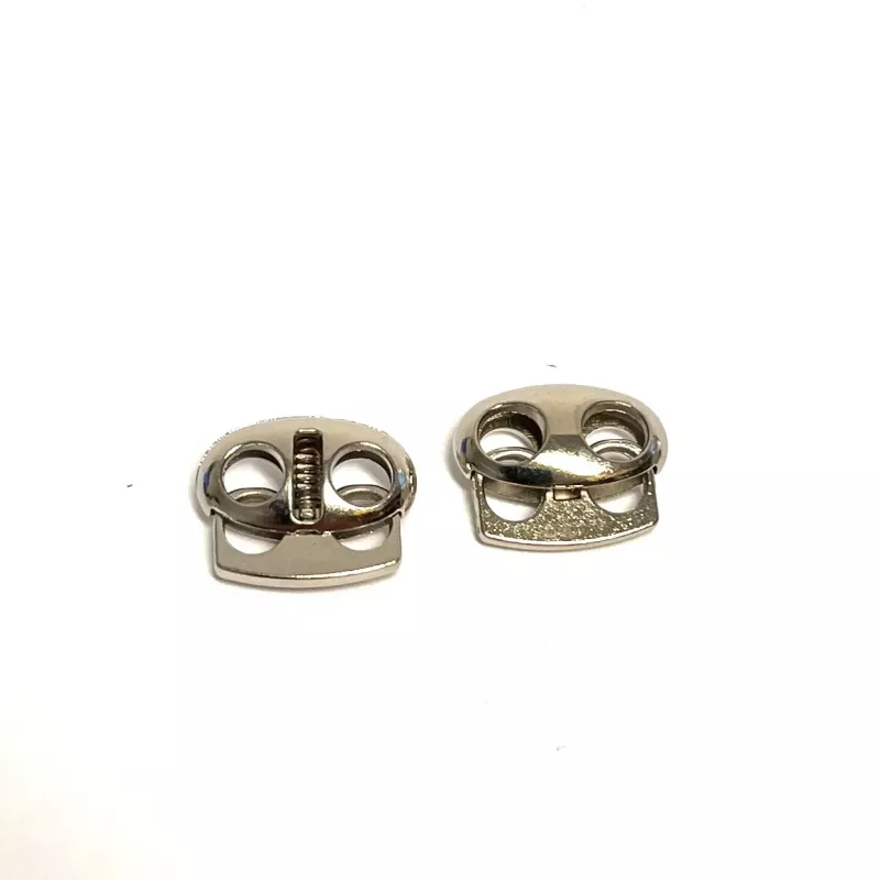 Klämlås 2-hål. 5x14x17 mm. Silver 2-pack.