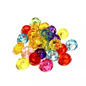 Acrylic Beads Facetted 25-pcs. Mix.