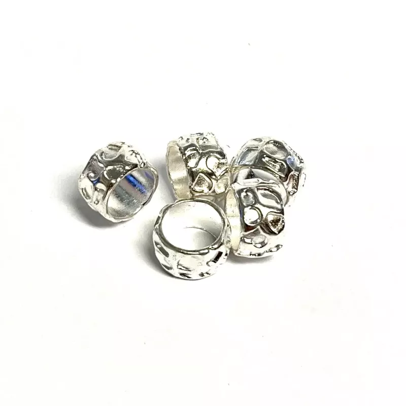 Metal Rondelle Tibetan Style color silver. 5 pcs.