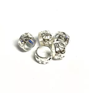Metal Rondelle Tibetan Style color silver. 5 pcs.