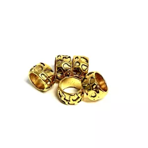 Metal Rondelle Tibetan Style Antique Gold 5 pcs.