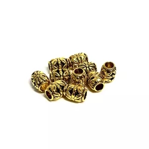 Metal Rondelle Tibetan Style Antique Gold 10 pcs.