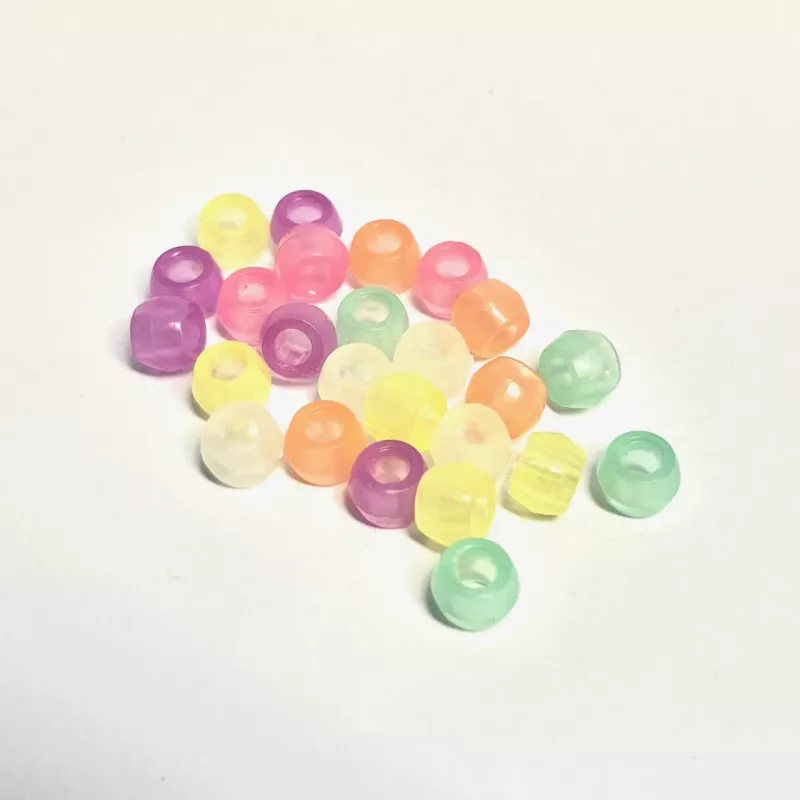 Luminous pastel Acrylic Beads  25-pcs. Mix.