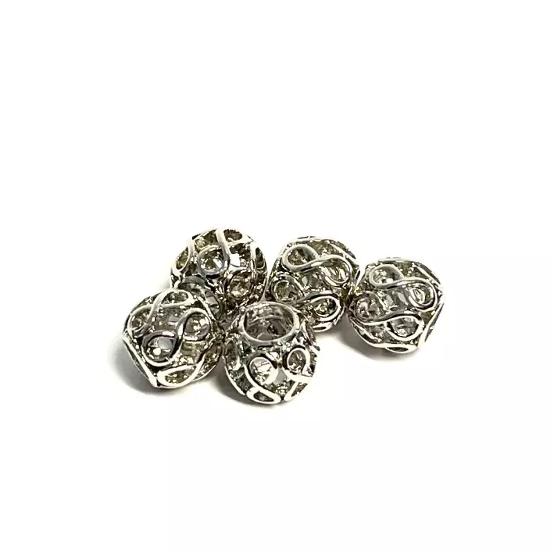 metal Beads 5-pack  silver