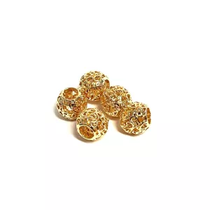 Metal Beads European Style Gold 5-pack.