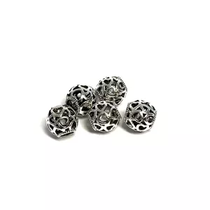 Metal Rondelle Tibetan Style Antique Silver 5 pcs.