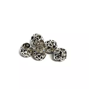 Metal Rondelle Tibetan Style Antique Silver 5 pcs.