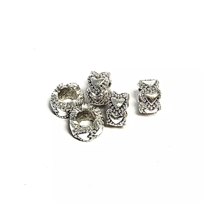 Metal bead, 5 pcs Antique Silver.