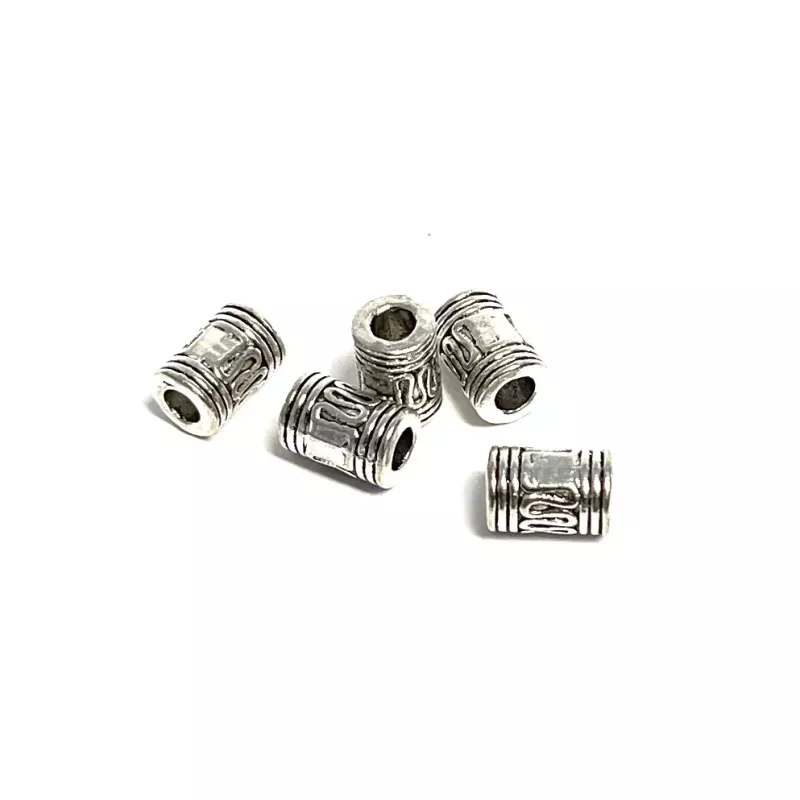 Metal Rondelle Tibetan Style Antique Silver 5 pcs.