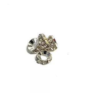 Bead Rhinestone Spacer silver/clear 5 pcs.