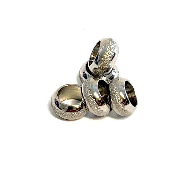 Rondelle Stainless steel Frosted 5 pcs.