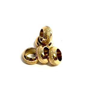Rondelle Stainless steel Golden Frosted 5 pcs.