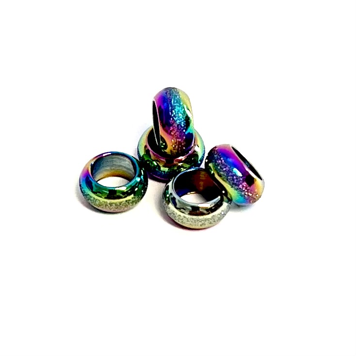 Rondelle Stainless steel Oil Frosted 5 pcs.