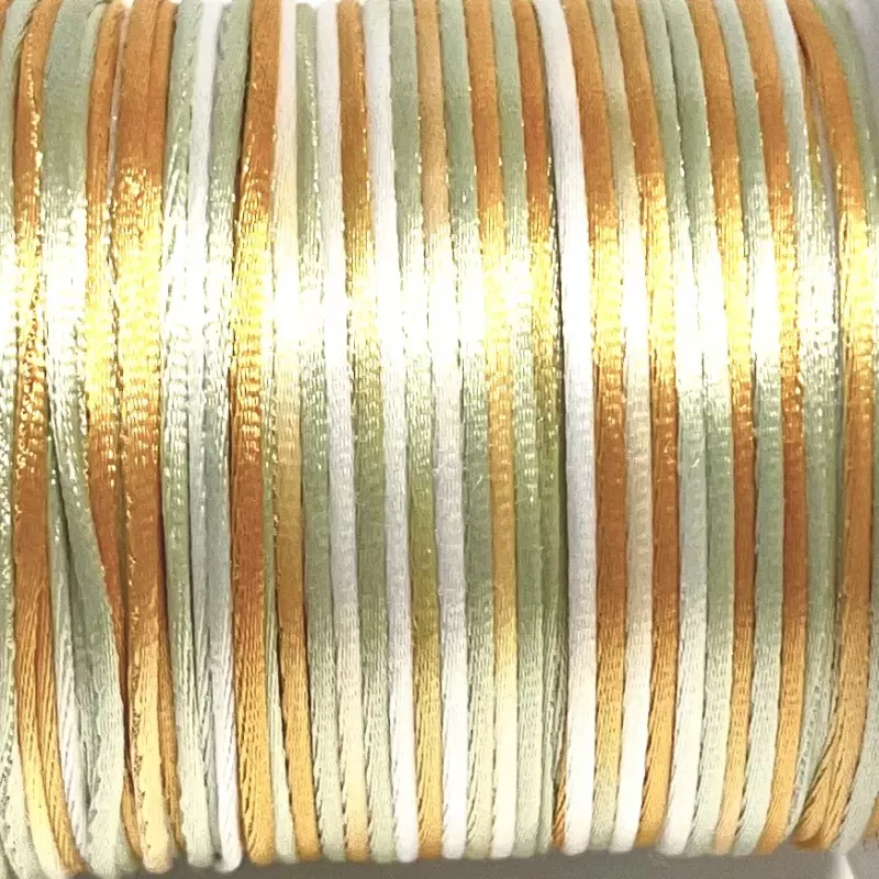 Satintråd/Rattail 1 mm. Rainbow Soft Yellow.