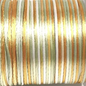 Satintråd/Rattail 1 mm. Rainbow Soft Yellow.