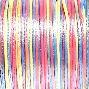 Satintråd/Rattail 1 mm. Rainbow Multi color.