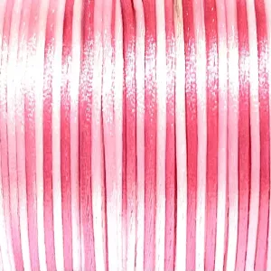 Satintråd/Rattail 1 mm. Rainbow Strong Pink.