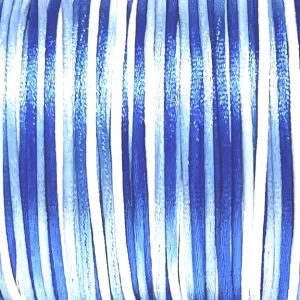 Satintråd/Rattail 1 mm. Rainbow Strong Blue.