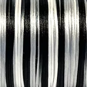 Satintråd/Rattail 1 mm. Rainbow Black.