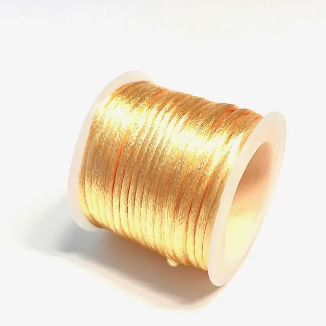 Satintråd/Rattail 2 mm. 10 m. Pastel Peach.